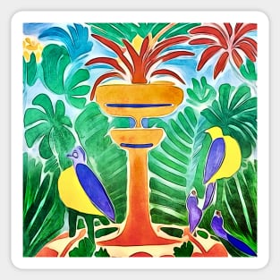 Fountain with birds-Matisse inspired Sticker